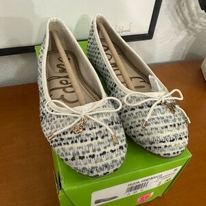 Comfort Knit Ballet Flats in Cream and Black - Sam Edelman Size 2